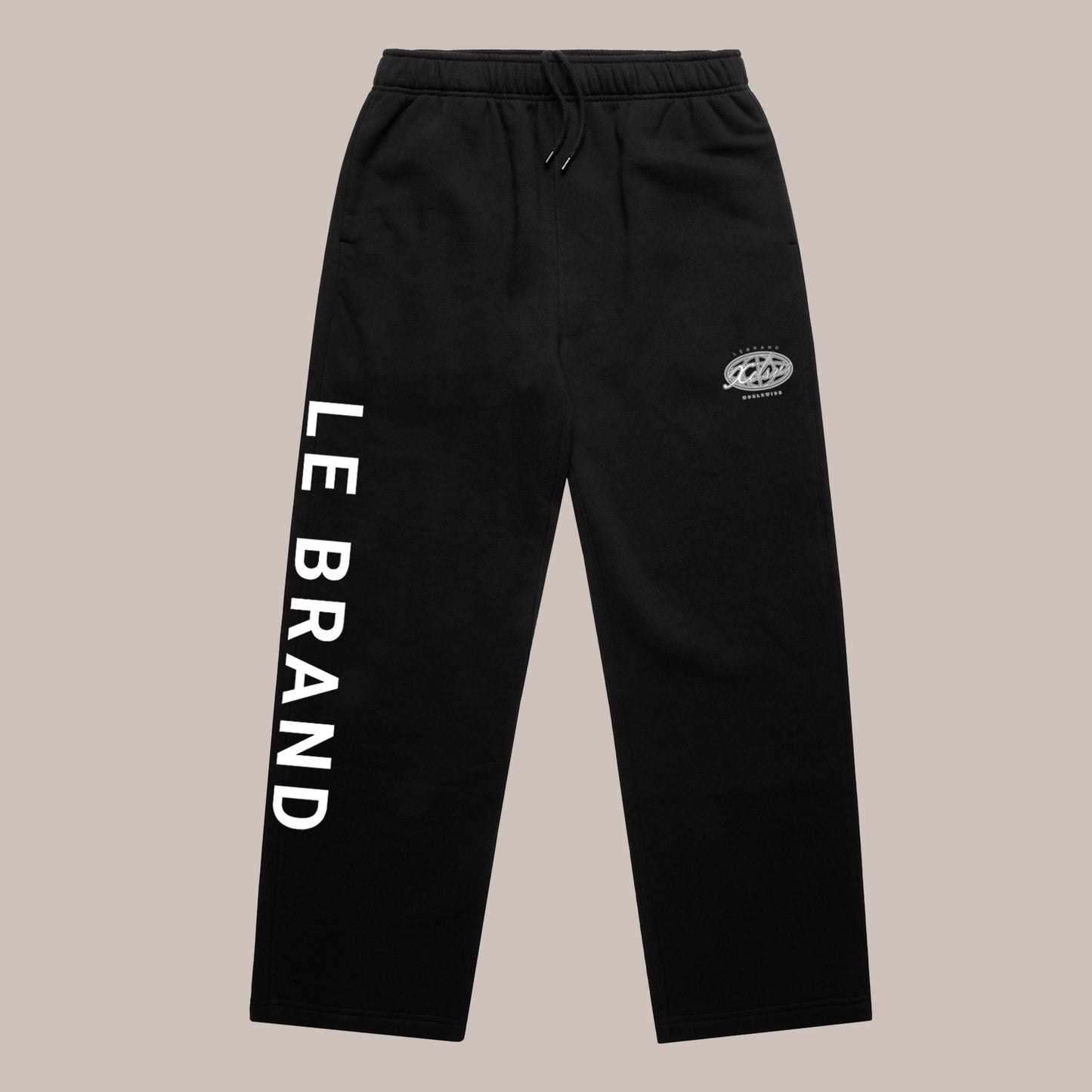 Cuff-less Internationale Sweat pant Black