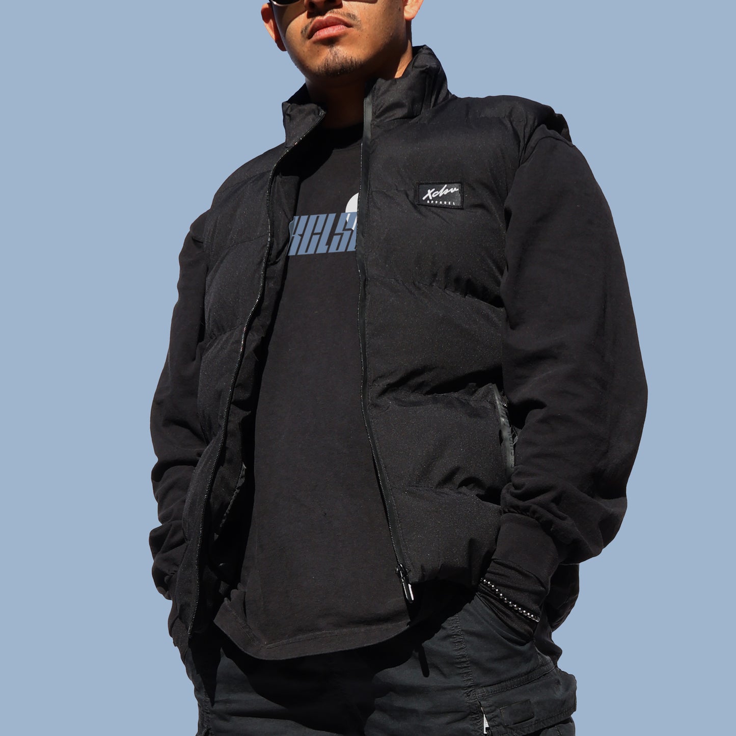 Le Crew Black Puffer Vest
